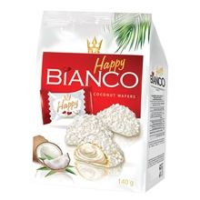 Oplatky Happy Bianco - kokosová náplň, 140 g