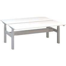Výškově stavitelný stůl ALFA UP/duotable - 180 cm, bílý/stříbrný
