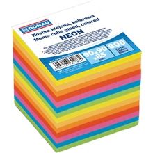 Poznámkový bloček DONAU - lepený, - 90 x 90 x 90 mm, mix barev