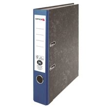 Pákový pořadač OFFICEO - A4, kartonový, 5 cm, mramor, modrý hřbet