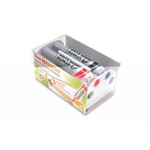 Popisovač na bílé tabule Pentel Maxiflo - kulatý hrot, sada 4 barev s houbičkou
