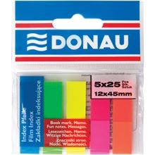 Samolepící záložky Donau fóliové - 12 x 45 mm, 5 x 25 ks