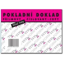 Příjmový pokladní doklad - číslovaný, 2 x 50 listů