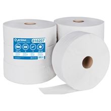 Toaletní papír jumbo PrimaSOFT - 2vrstvý, bílý recykl,260 mm, 6 rolí
