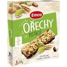 Tyčinky Emco - ořechy a pistácie, 3x 35g