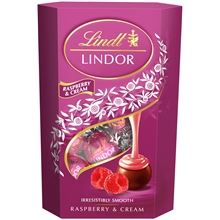 Čokoládové pralinky Lindor - malina, smetana, 200 g