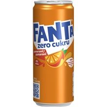 Fanta pomeranč Zero - plech, 24x 0,33 l