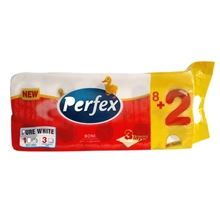 Toaletní papír Perfex - 3vrstvý, bílý, 10 rolí
