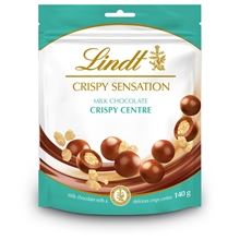 Čokoládové kuličky Lindt Crispy - mléčné s křupinkami, 140 g