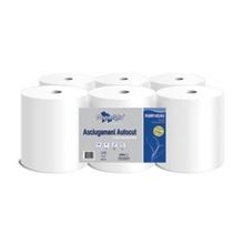 Papírové ručníky v roli - autocut, 2vrstvé, bílé, 6 rolí