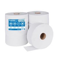 Toaletní papír jumbo PrimaSOFT - 2vrstvý, bílý, 230 mm, 6 rolí