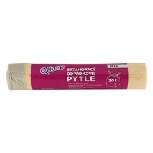 Pytle na odpadky Q Home - zatahovací, žluté, 30 l,12 µ, 12 ks