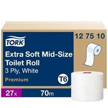 Toaletní papír Tork - mid-size, 3vrstvý, T6, 27 rolí