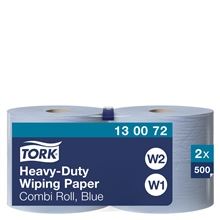 Papírové utěrky v roli Tork - W1/W2, 2vrstvé, modré, 2 role