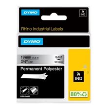Páska Dymo Rhino - metalická, šířka 19 mm, návin 5,5 m, černé písmo (polyesterová)