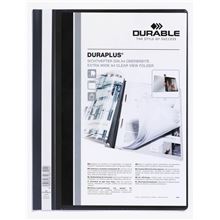 Plastový rychlovazač Durable - A4, s kapsou, černé, 1 ks