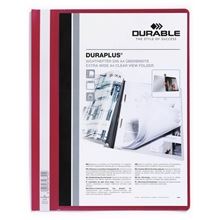 Plastový rychlovazač Durable - A4, s kapsou, červené, 1 ks