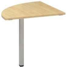 Přídavný stůl Alfa 200 - čtvrtkruh 80 cm, divoká hruška/stříbrný