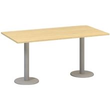 Jednací stůl Alfa 400 - 160 cm, dub Vicenza/stříbrný