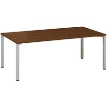 Jednací stůl Alfa 420 - 200 x 100 cm, ořech/stříbrný