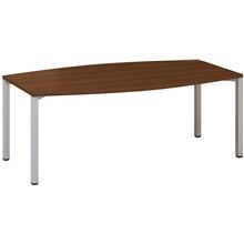 Jednací stůl Alfa 420 - 200 cm, ořech/stříbrný