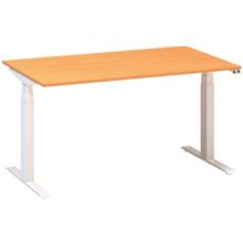 Výškově stavitelný stůl ALFA UP - 140 cm, buk Bavaria/bílý