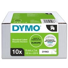 Páska Dymo D1 - 9 mm x 7m, černé písmo, bílá, 10 ks