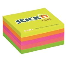 Samolepicí bloček Stick'n by Hopax - 51 x 51 mm, neonový mix, 250 lístků