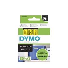 Páska Dymo D1 - žlutá, šířka 24 mm, návin 7 m, černé písmo