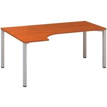 Psací stůl Alfa 200 - ergo, levý, 180 cm, třešeň/stříbrný