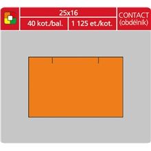 Cenové etikety CONTACT - 25x16, 1125 ks, oranžové