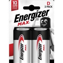 Alkalické baterie Energizer Max - 1,5V, typ D, 2 ks