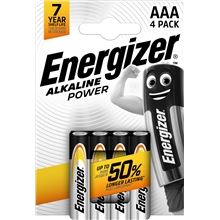 Alkalické baterie Energizer Power - 1,5V, LR03, typ AAA, 4 ks