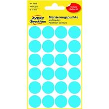 Kulaté etikety Avery Zweckform - modré, průměr 18 mm, 96 ks