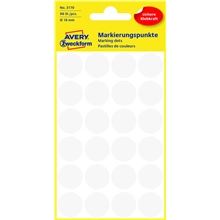 Kulaté etikety Avery Zweckform - bílé, průměr 18 mm, 96 ks
