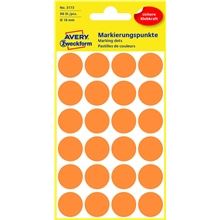 Kulaté etikety Avery Zweckform - neon oranžové, průměr 18 mm, 96 ks