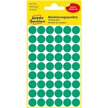 Kulaté etikety Avery Zweckform - zelené, průměr 12 mm, 270 ks