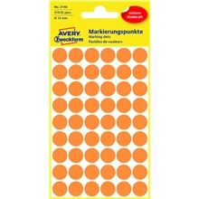 Kulaté etikety Avery Zweckform - neon oranžové, průměr 12 mm, 270 ks