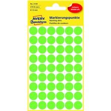 Kulaté etikety Avery Zweckform - neon zelené, průměr 12 mm, 270 ks