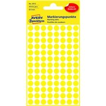 Kulaté etikety Avery Zweckform - žluté, průměr 8 mm, 416 ks