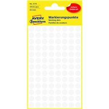Kulaté etikety Avery Zweckform - bílé, průměr 8 mm, 416 ks
