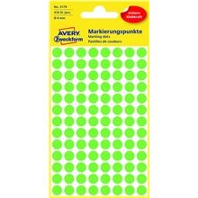 Kulaté etikety Avery Zweckform - neon zelené, průměr 8 mm, 416 ks