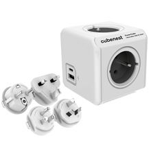 Rozbočka Cubenest PowerCube Original - 4 x zásuvky, USB A+C PD 20W, šedá