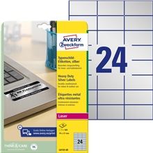 Velmi odolné polyesterové etikety Avery Zweckform - stříbrné, 70 x 37 mm, 480 ks