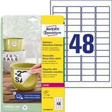 Velmi odolné polyesterové etikety snímatelné - bílé, 45,7 x 21,2 mm, 960 ks