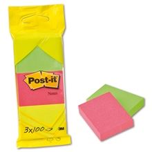 Samolepící bloček Post-it - 51 x 38 mm, mix barev, 3 x 100 lístků