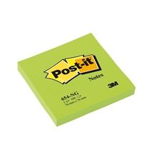 Samolepící bloček Post-it - 76 x 76 mm, neonově zelený, 6 x 100 lístků