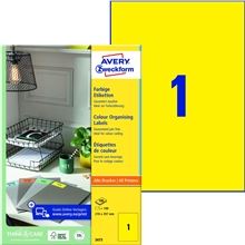 Univerzální etikety Avery Zweckform - žluté, 210 x 297 mm, 100 ks