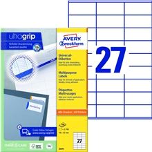 Univerzální etikety Avery Zweckform - bílé, 70 x 32 mm, 2 700 ks