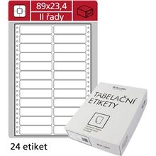 Tabelační etikety S&K Label - dvouřadé, 89 x 23,4 mm, 12 000 ks